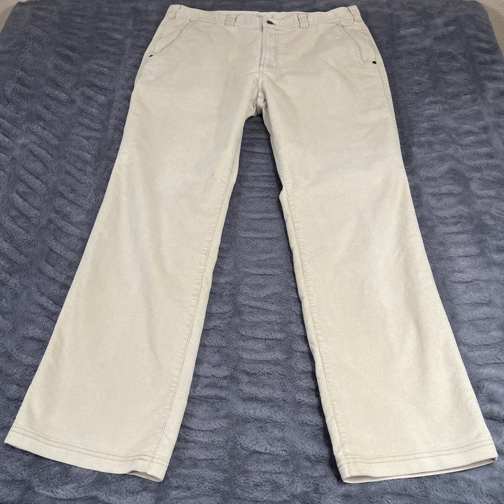 ExOfficio Mens Corduroy Pants 38x32 Khaki Beige Straight Leg Stretch Outdoor